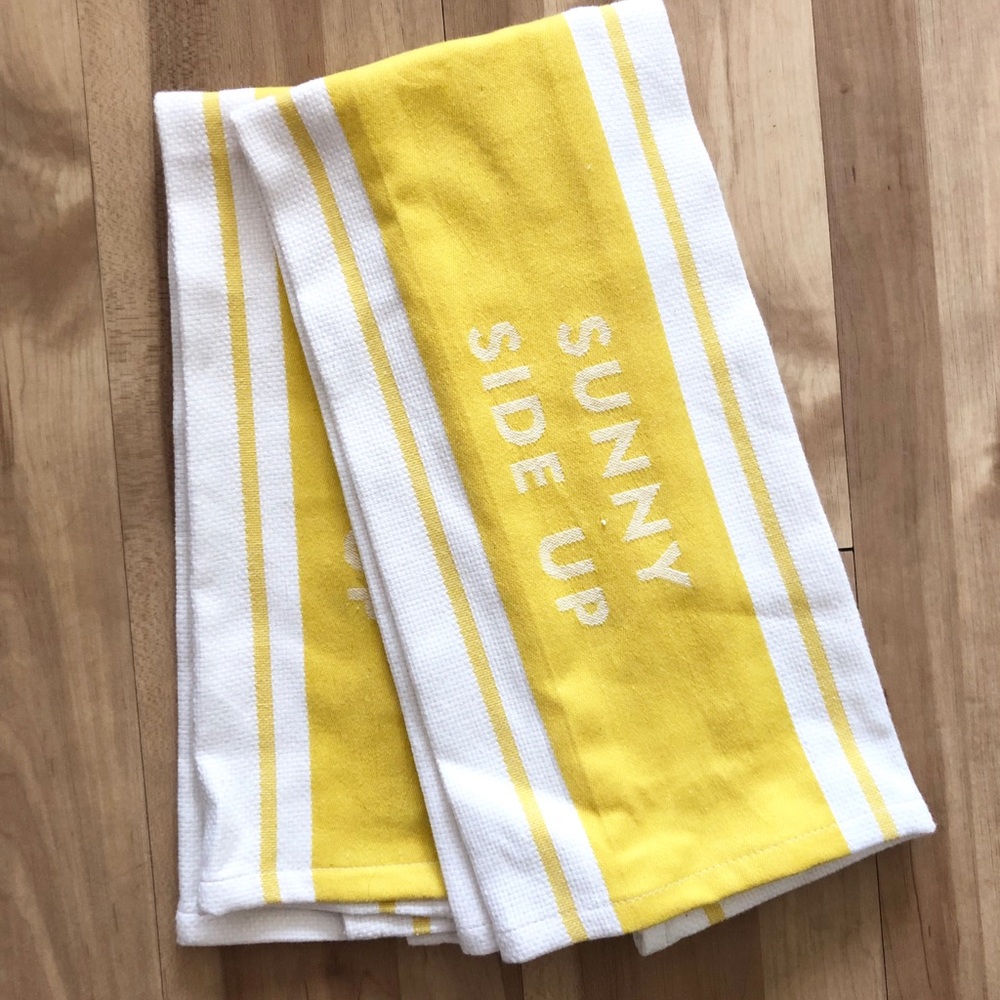 Kate Spade YELLOW Dish Towel Set SUNNY SIDE UP ☀️